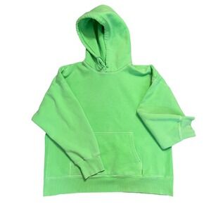 Aritzia hoodie TNA The SuperFleece Neon Green Pullover Hoodie Sweatshirt Casual‎